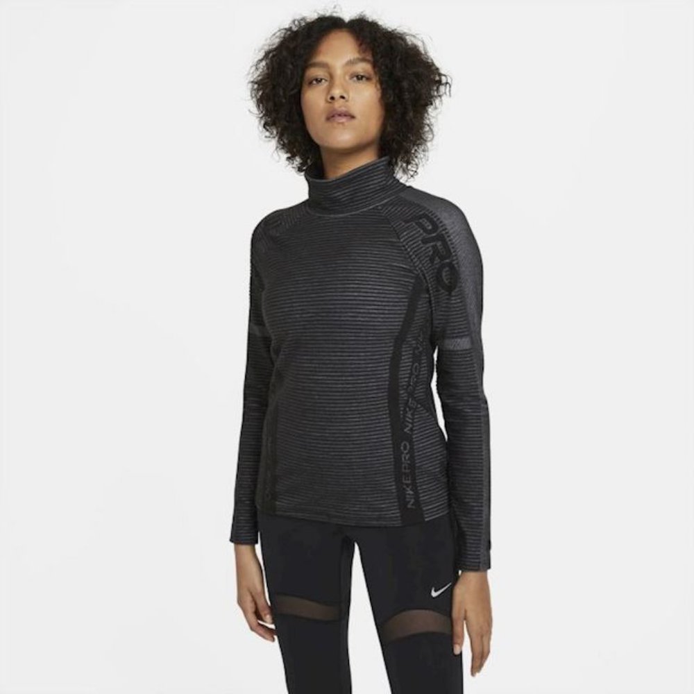 Nike Pro Hyperwarm Long Sleeve Black Top size M